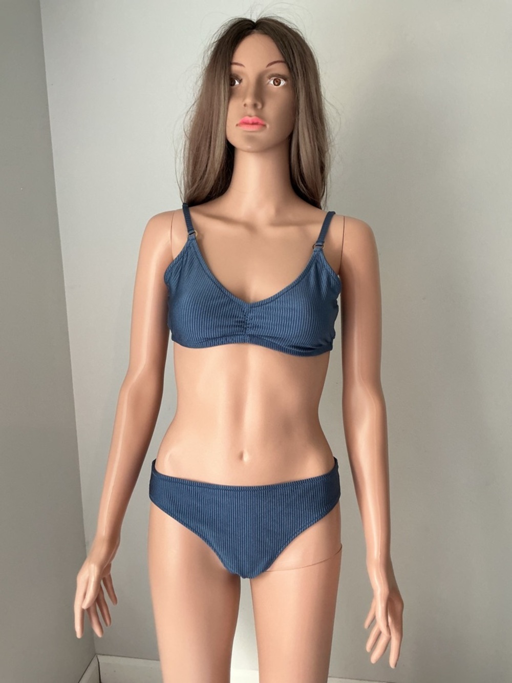 Aerie Swimsuit women’s Dusty Blue bikini Sz L